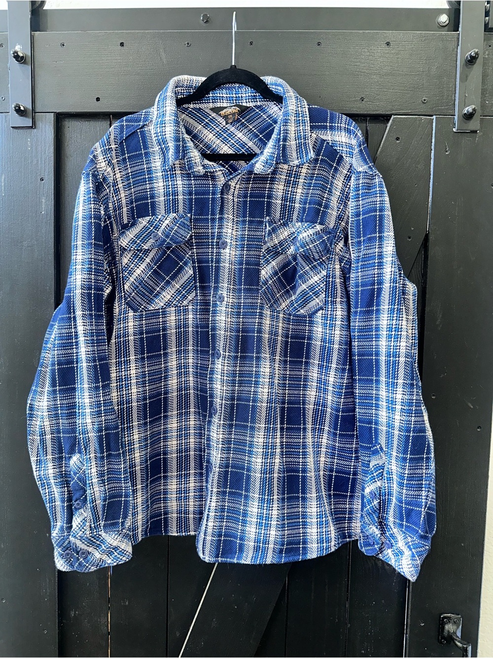 Pacific Trail Men’s XXL Blue/White Plaid Flannel Cotton L/S Button-Up Pockets
